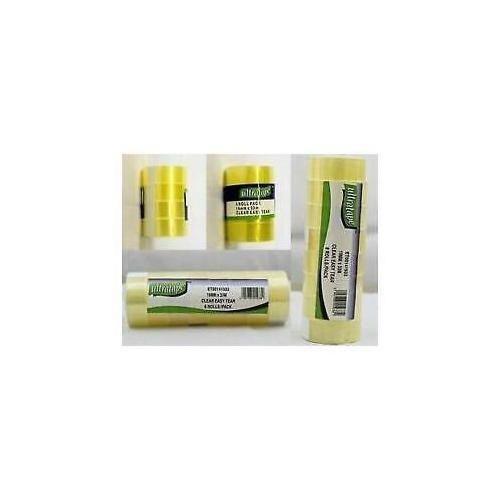8 Rolls Ultratape Clear Packing Tape - 19mm X 33M (Clear Sellotape/Cellotape), Easy Tear