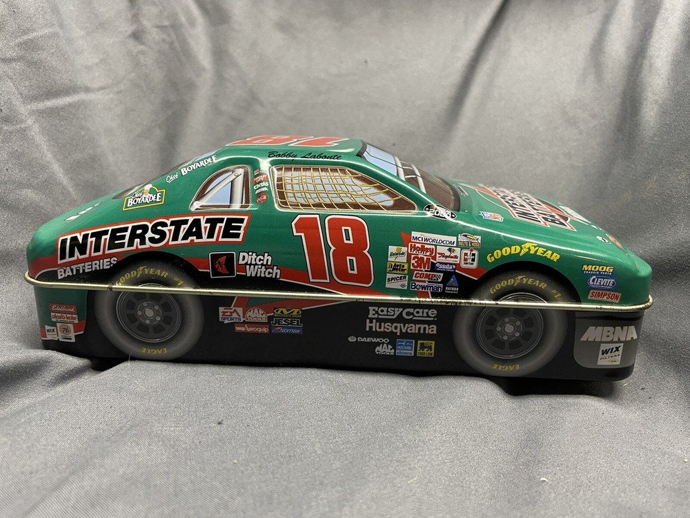 Bobby Labonte,  Interstate Batteries #18 Car, Metal Tin. NASCAR Racing 2001