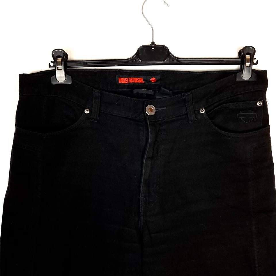 Jean homme HARLEY DAVIDSON taille W36 L28 coupe décontractée noir stretch droit - Photo 3/4