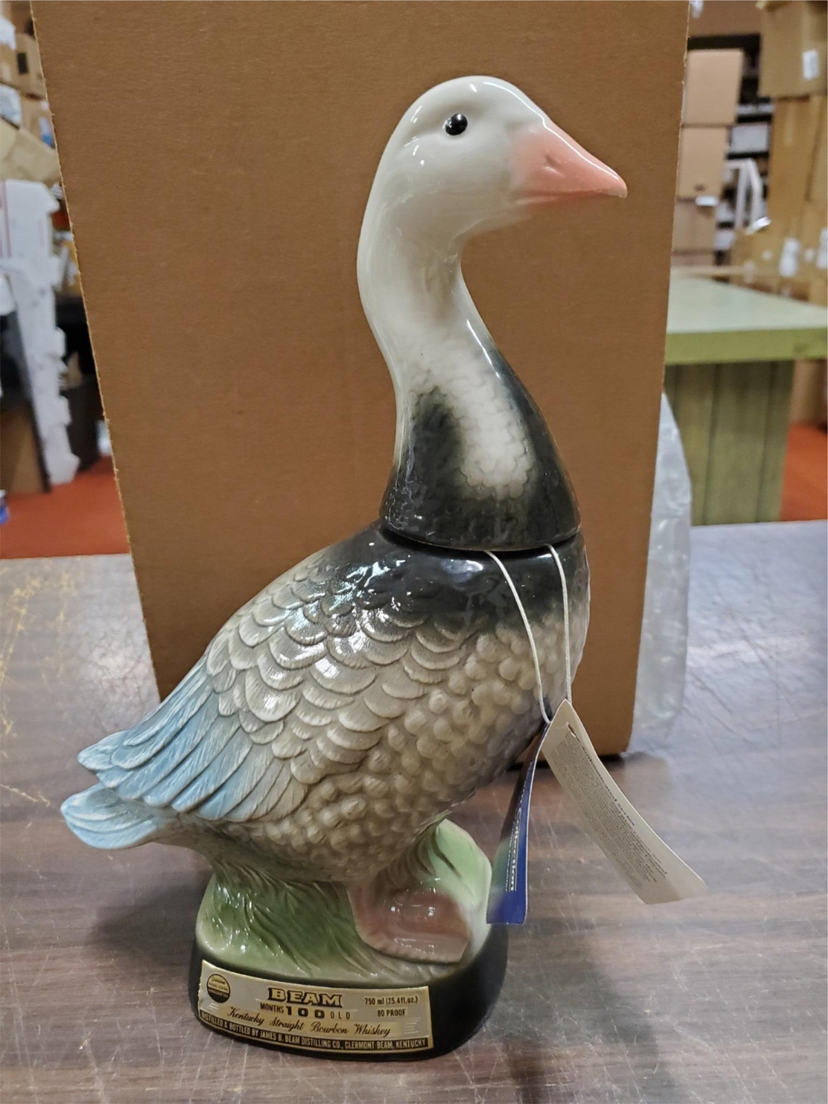 Photo Reference Image Goose Vtg 1979 Jim Beam Empty Blue Snow Goose Liquor Bottle Decanter ...