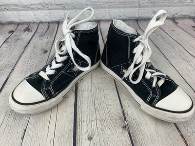 black and white converse high tops junior