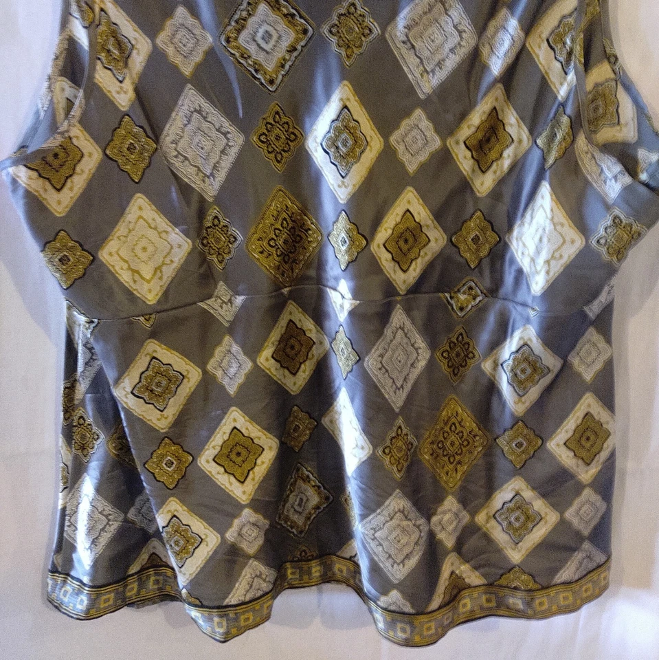 Top de seda gris sin mangas para mujer de Alfani talla 24w Foto 4 de 4