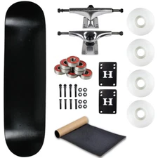 Moose Complete Skateboard Dip Black 8.5" With Silver Trucks and White Wheels