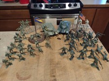 Vintage Lot of Miscellaneous Plastic Military Soldier Figurines and MORE 54 pcs.