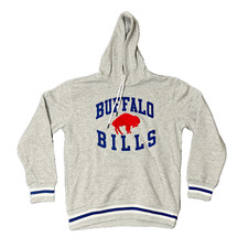NFL "Buffalo Bills" Embroidered Red Buffalo Gray Hoodie Size Small NWOT