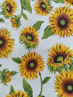 Rectangular cotton tablecloth 8 places 140x220cm sunflower