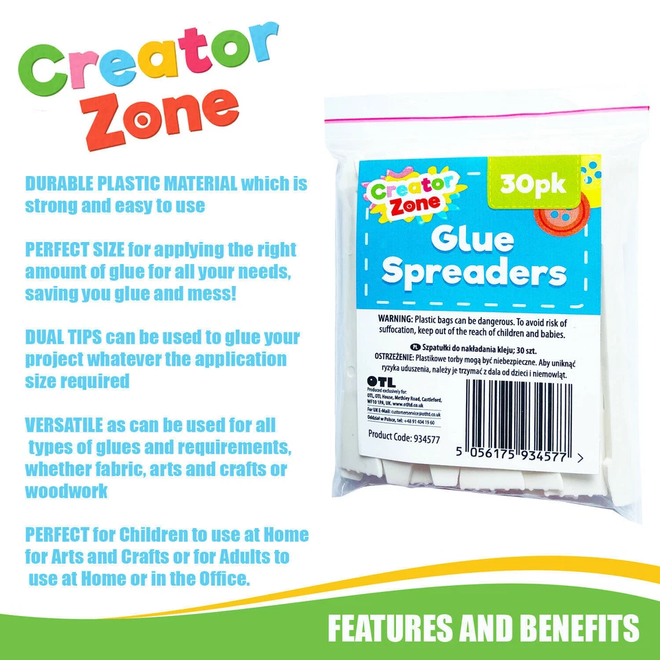 30pk Glue Spreaders Flexible Plastic PVA Adhesive Paste Spatulas Kids Arts Craft - Image 2 of 4