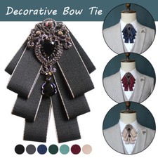 Men Bow Tie Rhinestone Crystal Satin Tied Necktie Formal Wedding Party Retro