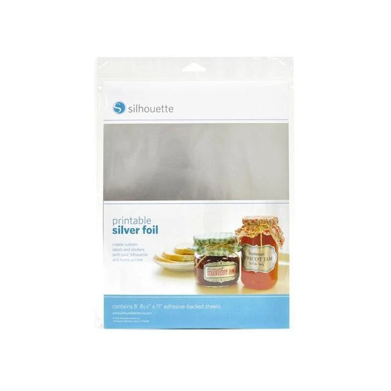 SILHOUETTE AMERICA (42,58€/1qm) Silhouette Silber Folie bedruckbar für Aufkleber Etiketten
