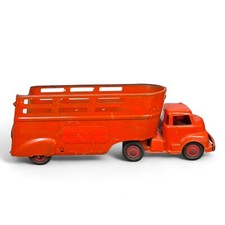 VTG Wyandotte Orange Semi Truck And Large Trailer Pressed Steel
