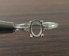 925 Sterling Sliver Ring-7X5 MM Oval Semi Mount Ring-Without Gemstone Ring