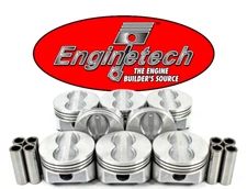 4.030" Bore Flat Top Cast Pistons w/ Pins for Chevrolet SBC 350 5.7L
