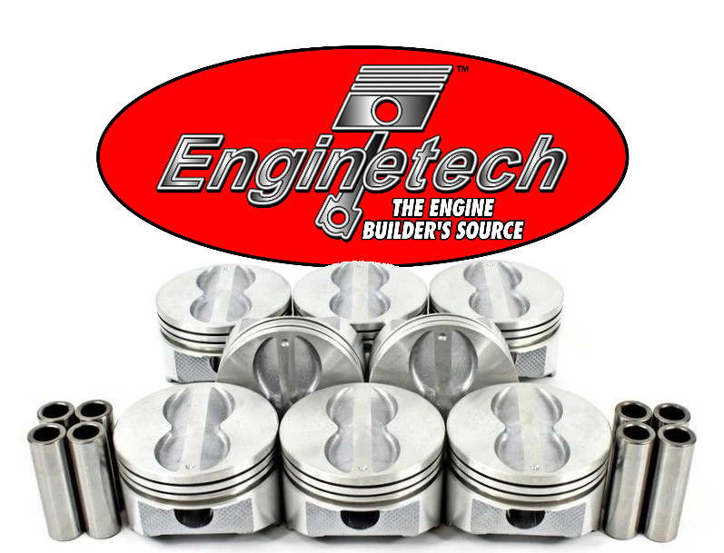 4.00" Bore Flat Top Pistons w/ Pins for Chevrolet SBC 350 STD 020 030 040 060