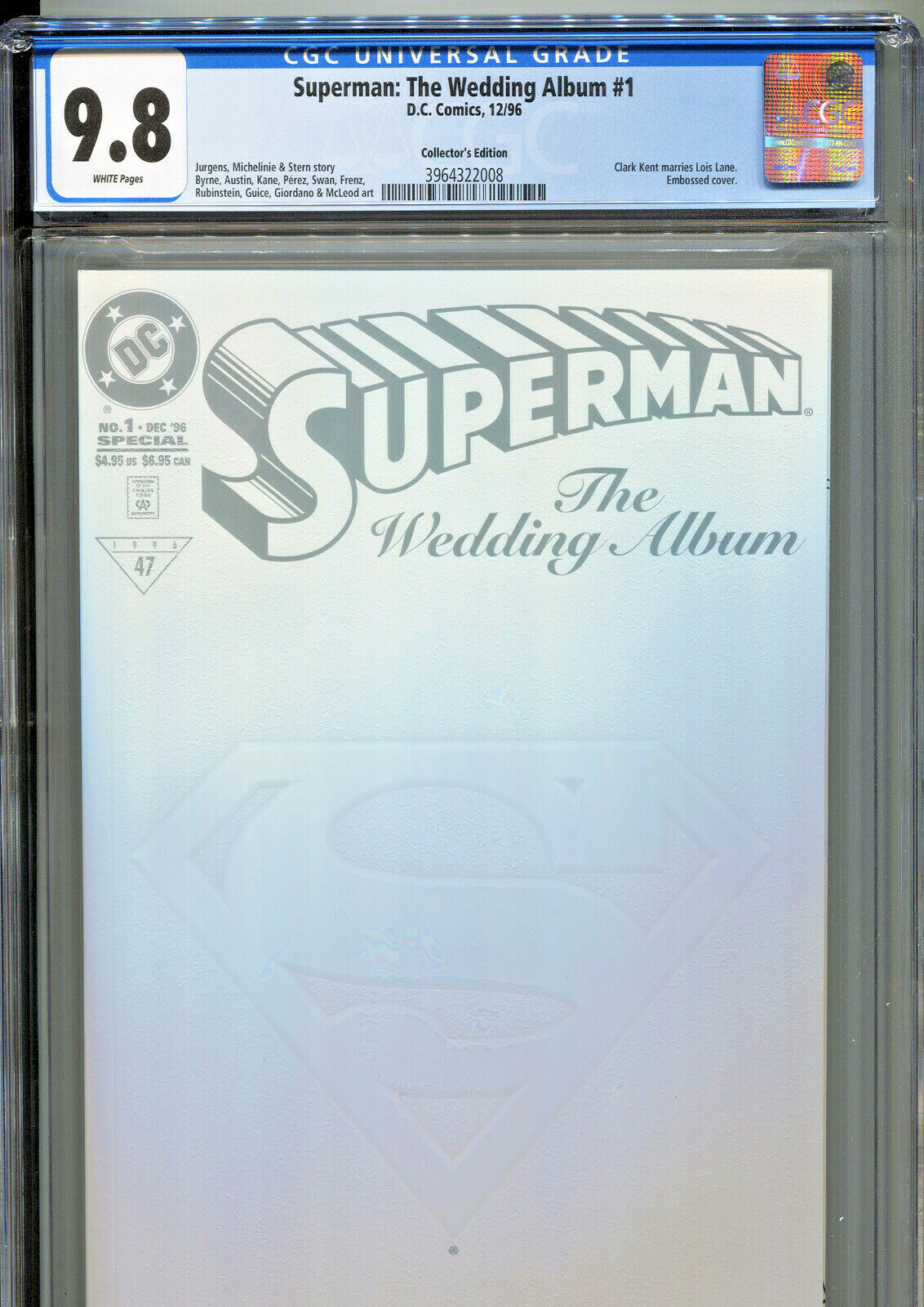 Superman The Wedding Album 1 (DC Comics 1996) CGC Certified 9.8 eBay