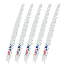 5-Piece 9-Inch Wood Pruning Reciprocating Saw Blade Set, 5TPI, CR-V Steel