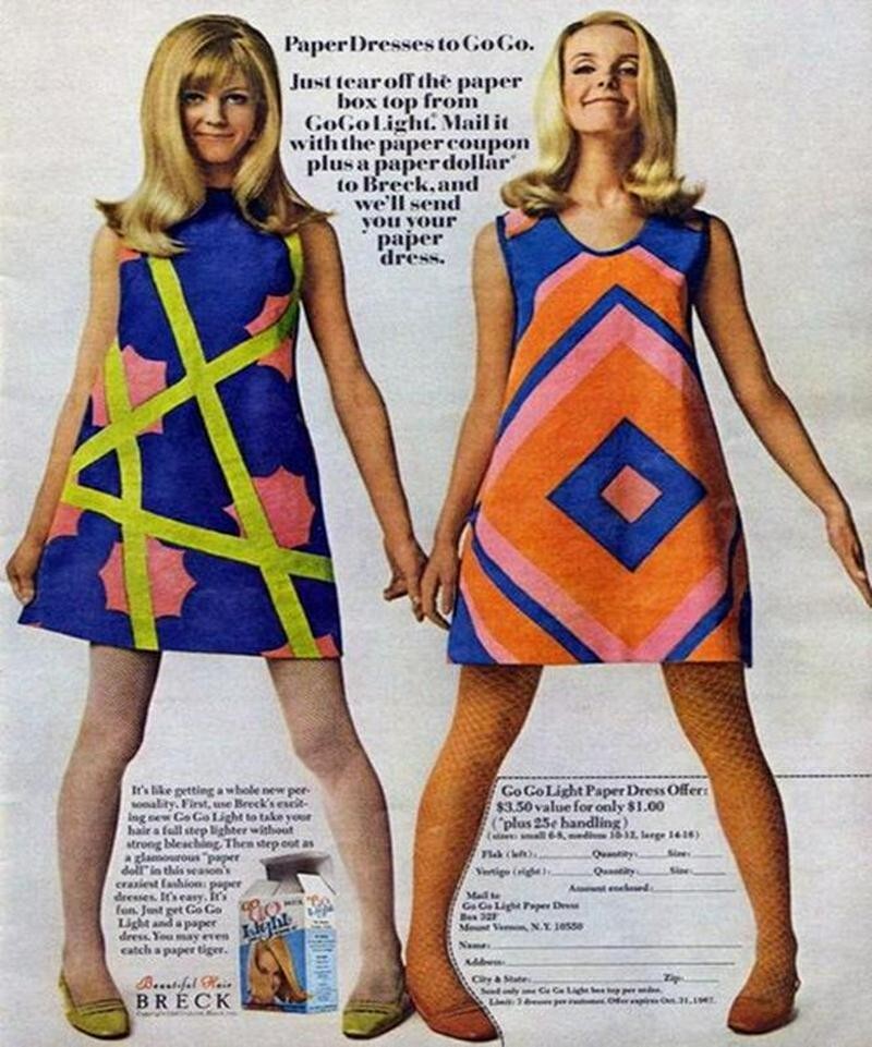 Rare Vintage 1960s Paperdelic Paper Dress Old Stock Solid Pink Large Sz  14-16 | eBay