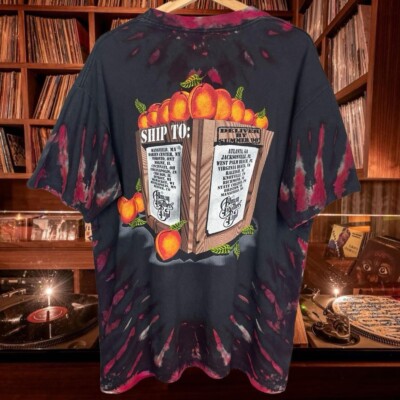 Vintage Allman Brothers Mens Shirt Brown Tie Dye 1998 Summer Tour