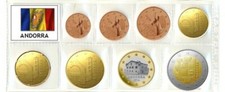 ANDORRA  SERIE EURO 8 MONETE IN BLISTER ANNI MISTI   FDC-UNC
