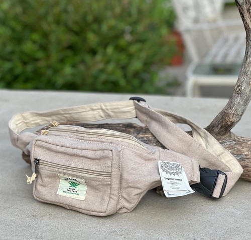 Paquete ecológico Boho Hippie Estilo Cáñamo Fanny Cadera Bolso de Cintura para Senderismo Correr - Imagen 3 de 17
