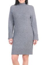 NEW Hilary Radley Long Sleeve Ribbed Mock Neck Sweater Dress Size XL