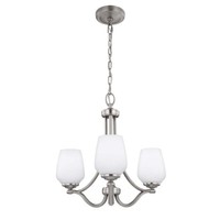 Kronleuchter HäNgelampe Deckenleuchte Stahl Glas Nickel D 48,3 Cm Esszimmerlampe