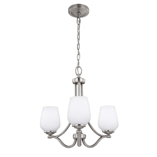 Kronleuchter HäNgelampe Deckenleuchte Stahl Glas Nickel D 48,3 Cm Esszimmerlampe-image
