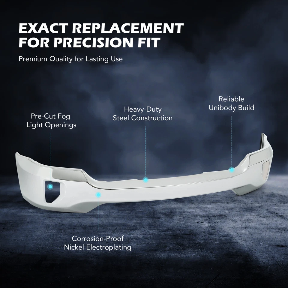 Front Bumper Face Bar w/Fog Light Hole Chrome For 2016-2019 Silverado 1500 Foto 4 de 4