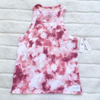 Danskin Lounge Women's Tie-Dye Tank Top Medium Coral Wash Style 5778-37
