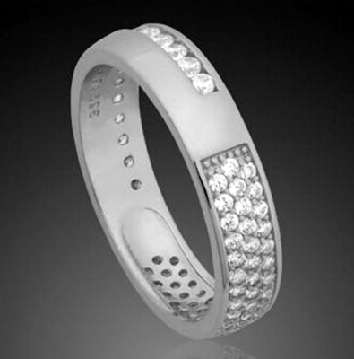 925 ECHT SILBER RHODINIERT *** Zirkonia  Ring Bandring Größe wählbar