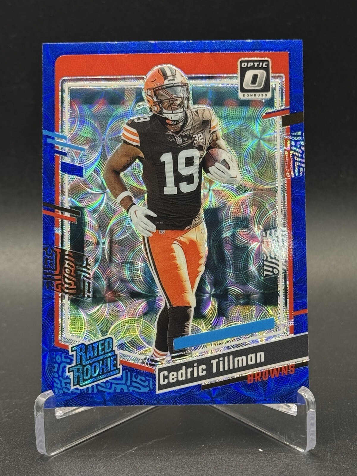 2023 Donruss Optic Rated Rookie Blue Scope Prizm #224 Cedric Tillman Browns
