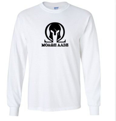 Molon Labe Helmet Omega Second Amendment White Long Sleeve T-Shirt Cotton Shirt