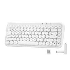 Taiahiro K898 Wireless Mechanical Gaming Keyboard Retro Round Key White NEW