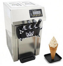Pre-Cooling Ice Cream Maker W/3 Head 4LX2 Soft Serve Ice Cream Maker Updated