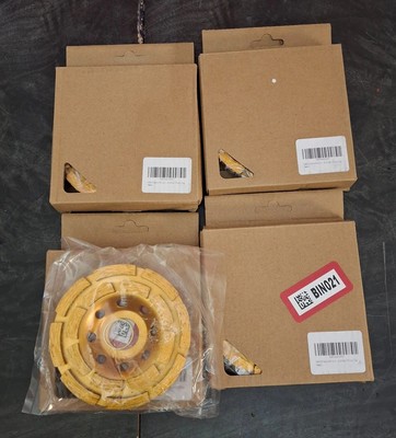 Diamond Grinder 4'' Grinding Wheel Cup 4-Pack Discs 644025 Double Row Gold