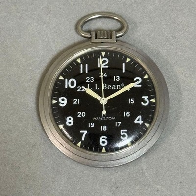 HAMILTON Taschenuhr LL Bean Double-Name Mechanisch Schwarzes Zifferblatt