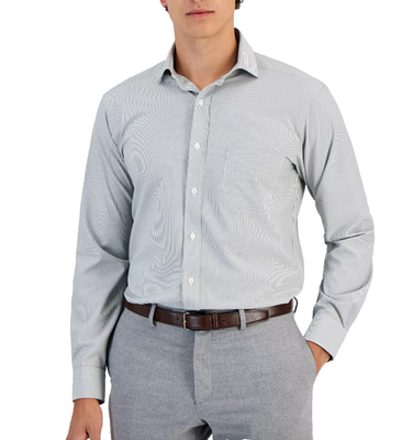 Club Room Men's Regular Fit Traveler Fine Stripe Dress Shirt - Gray - Casual shirts Club Room Men's Regular Fit Traveler Fine Stripe Dress Shirt - Gray - Casual shirts