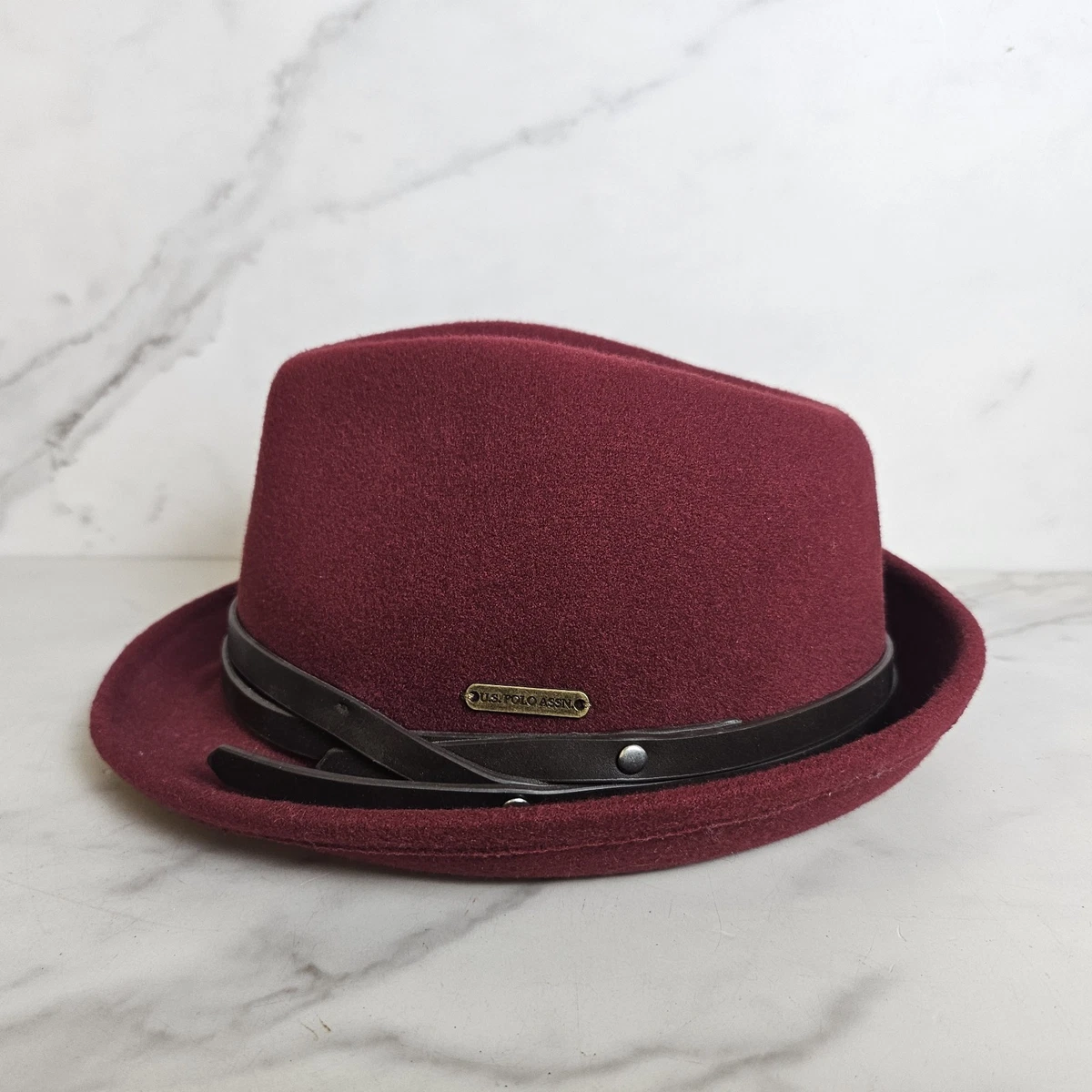 Classic Fedora with Faux Leather Belted Accent Faux Leather Cowboy Hat, Wide Brim Ranch Style, Vintage  main image 4