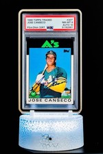 Jose Canseco 1986 Topps Traded Auto #20T / PSA NM-MT 8, Auto GEM MT 10