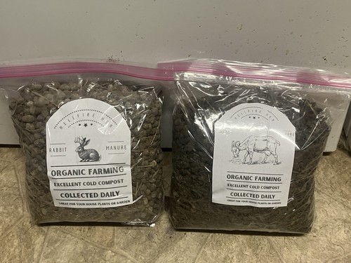 Goat & Rabbit Manure 1 lb Each Bundle Deal - Fertilizer Organic Free Shipping