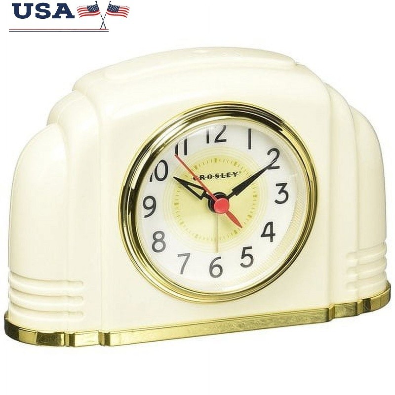 Vintage Analog Alarm Clock Quiet Sweep Night Light Beeping Alarm Snooze