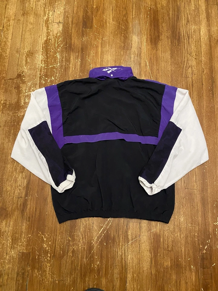 Винтажный Reebok полный молнии Colorblock работает обучение ветровка куртка средний - Изображение 3 из 4