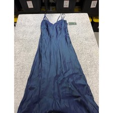 Wild Fable Blue Green Iridescent Maxi Slip Dress Double Strap V-Neck Medium NWT