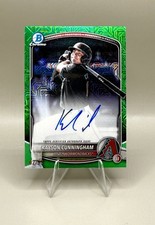 2025 Bowman Chrome Draft Kayson Cunningham Mojo Refractor Green Auto /99 BMA-KC