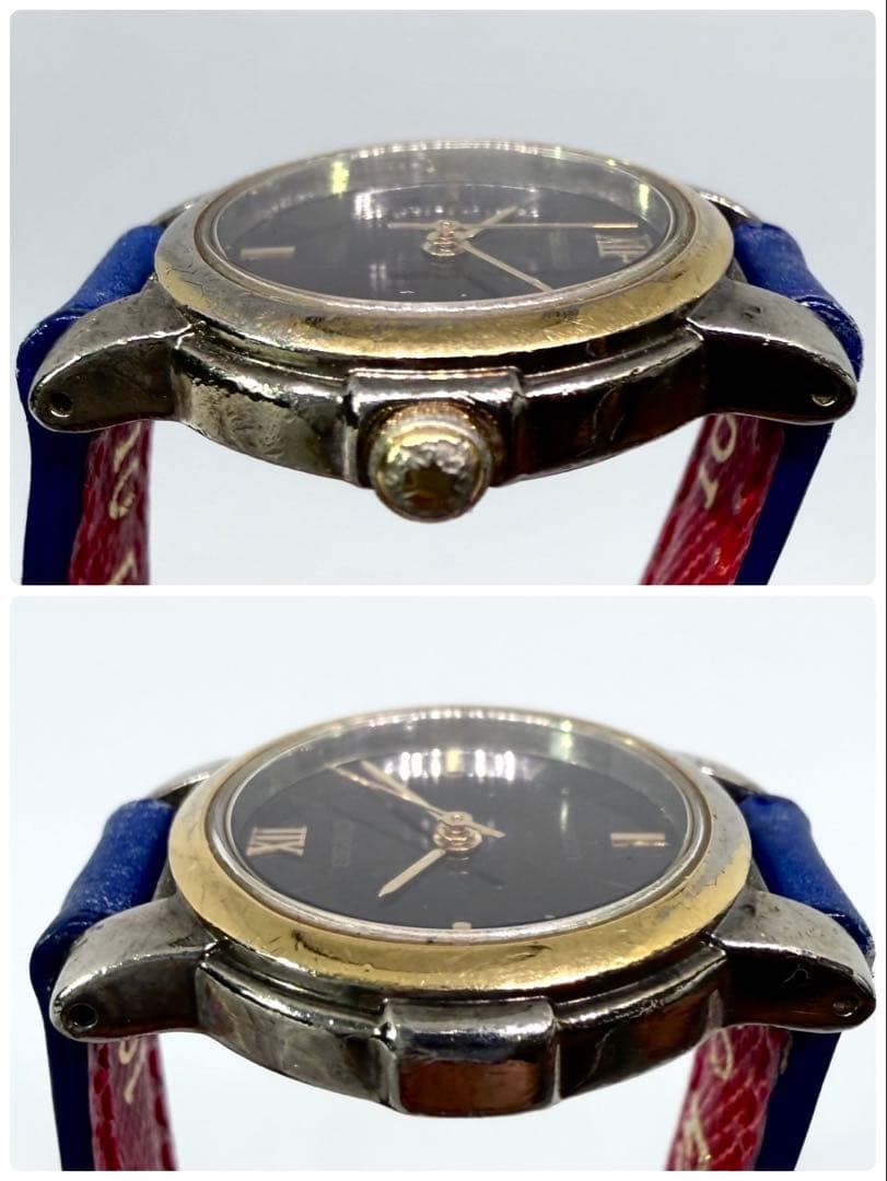 SEIKO Lucent Women's Blue Dial Quartz Two Tone 4N210900 13mm Case Rare Auth image 8