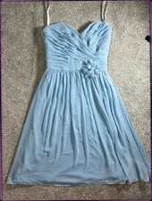 Dessy after six bridesmaid dress Wedding prom sweetheart strapless chiffon size