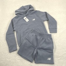 New Balance Boys Size 7 Blue 2PC Athletic Hoodie Short Set NWT