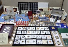Large Estate Coin Lot + Proofs + Coin Sets in Books + Currency + Lot's of Silver