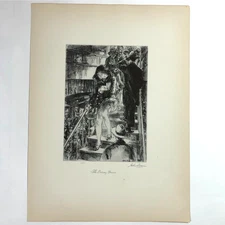 John Sloan "Subway Stairs" 1930s Art Print Treasury Collection Sketch Vintage