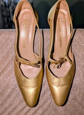 Gold Charles Jourdan Heels. Made in Paris. SZ. 8. Gorgeous Even w/ the flaws.