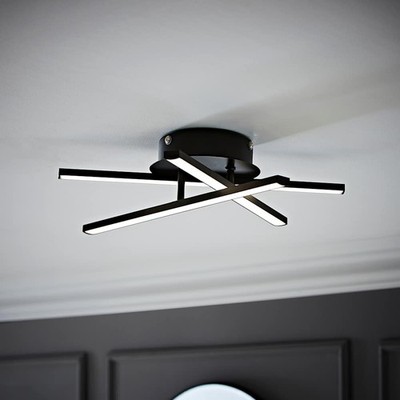 Schwarze Deckenleuchte Einbau Wandleuchte integrierte LED Frequenzweiche neutralweiß